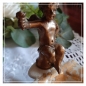 Preview: Porzellan Schale Seifenschale mit Messing Engel im Antik Stil